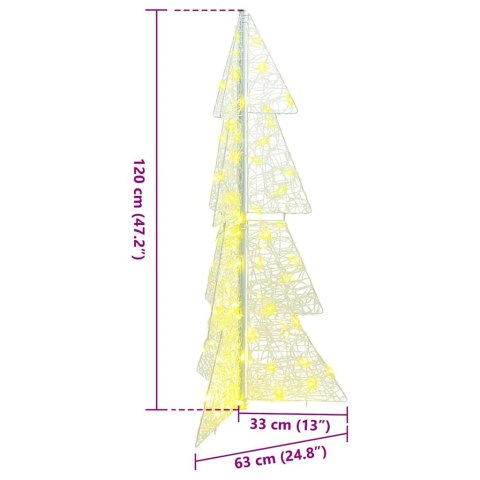 CHOINKA Z 100 DIODAMI LED CIEPŁA BIEL 120CM AKRYL