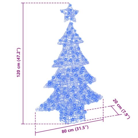 CHOINKA Z 100 DIODAMI LED NIEBIESKI 120CM AKRYL