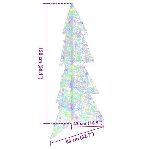CHOINKA Z 160 DIODAMI LED WIELOKOLOROWE 150CM AKRYL
