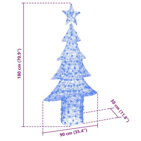 CHOINKA Z 240 DIODAMI LED NIEBIESKI 180CM AKRYL