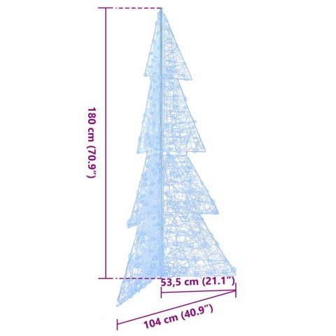 CHOINKA Z 240 DIODAMI LED ZIMNA BIAŁA 180CM AKRYL