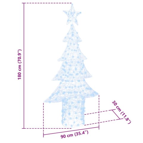 CHOINKA Z 240 DIODAMI LED ZIMNA BIEL 180CM AKRYL