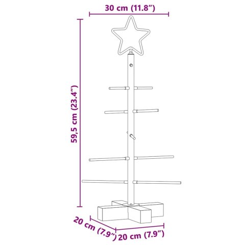 METALOWA CHOINKA ŚWIĄTECZNA Z PODSTAWĄ CZARNY 60CM