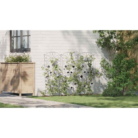 OGRODZENIE OGRODOWE 3 PCS CZARNY 110,5X42,5CM STAL