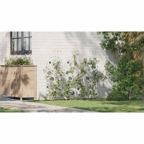 OGRODZENIE OGRODOWE 3 PCS ZIELONY 112X39,5CM STAL