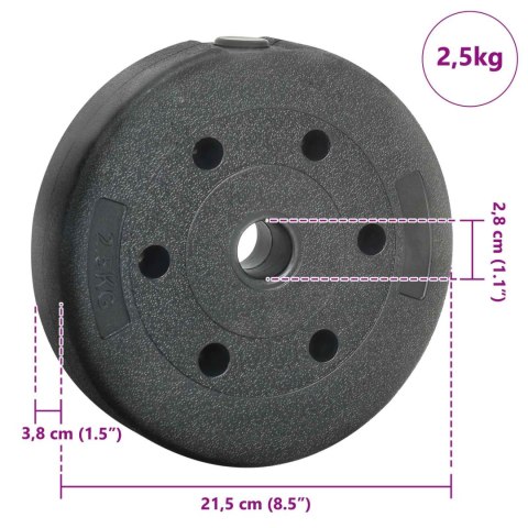 TALERZE CIĘŻAROWE 4 SZT CZARNY Ø 21.5X3.8CM