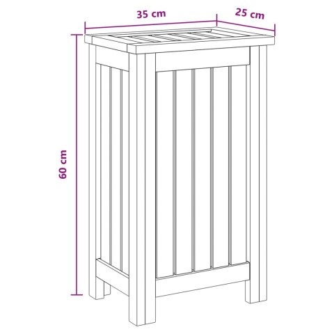 KOSZ NA PRANIE NATURALNY 35X25X60CM LITE DREWNO TEAKOWE