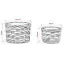 VidaXL Kosz na rośliny z przechowywaniem 2 pcs Szary Rattan Kubu