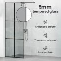 VidaXL Ściana prysznicowa typu walk-in Czarny 100 x 195 cm