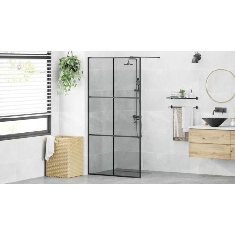 VidaXL Ściana prysznicowa typu walk-in Czarny 100 x 195 cm