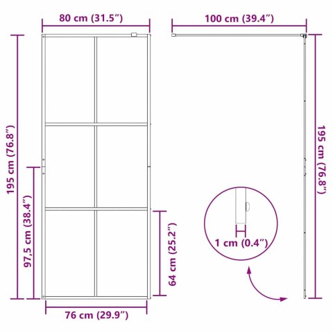 VidaXL Ściana prysznicowa typu walk-in Czarny 80 x 195 cm