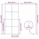 VidaXL Ściana prysznicowa typu walk-in Czarny 90 x 195 cm