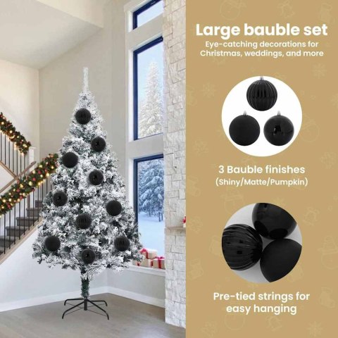 VidaXL Zestaw Bombek Choinkowych 3 pcs Czarny