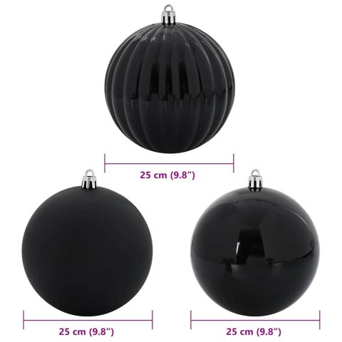 VidaXL Zestaw Bombek Choinkowych 3 pcs Czarny