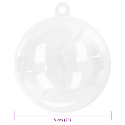 VidaXL Zestaw Bombek Choinkowych 50 pcs przezroczysty Ø 5 cm