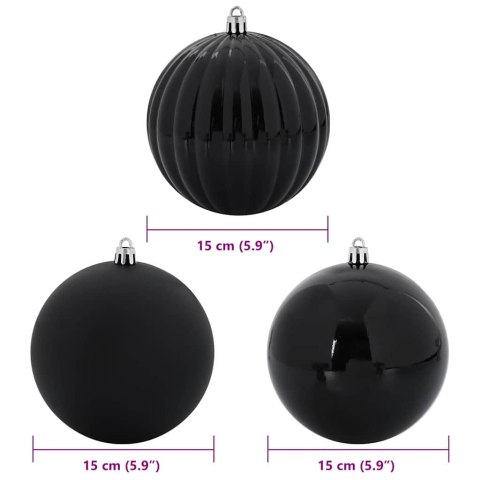 VidaXL Zestaw Bombek Choinkowych 9 pcs Czarny