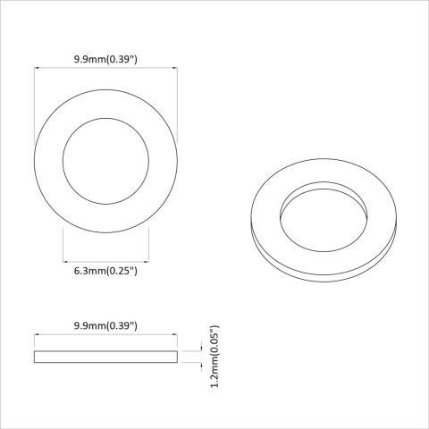 PODKŁADKI PŁASKIE STALOWE OCYNKOWANE SREBRNE 10X0,8MM ZESTAW 18KG 52941SZT
