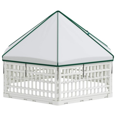 VidaXL 6-panelowy wybieg dla psa Biały 122 x 106 x 79 cm