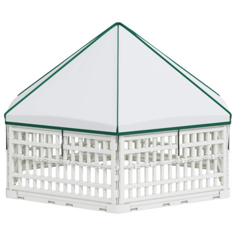 VidaXL 6-panelowy wybieg dla psa Biały 122 x 106 x 79 cm
