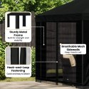VidaXL Altana ogrodowa ze ścianami bocznymi 3 x 3 m Czarny