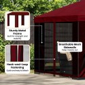 VidaXL Altana ogrodowa ze ścianami bocznymi 3 x 3 m bordowy