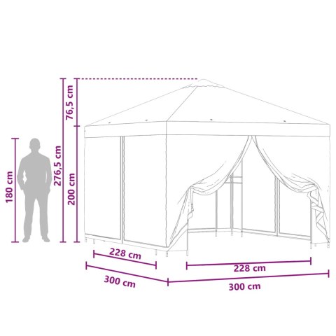 VidaXL Altana ogrodowa ze ścianami bocznymi 3 x 3 m terakota