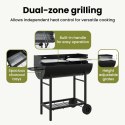 VidaXL Grill węglowy Z regulacją Czarny 96,5 x 42,5 x 88,5 cm