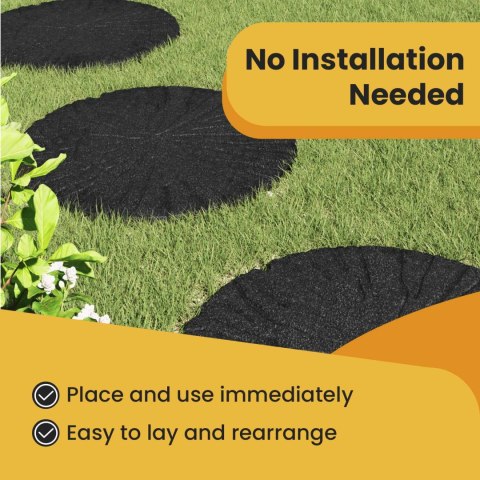 VidaXL Kamień kroczący 6 pcs Czarny Ø 45 x 1,8 cm Guma
