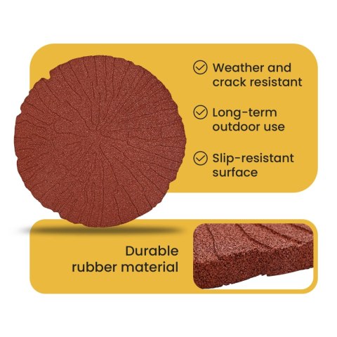 VidaXL Kamień kroczący 6 pcs Czerwony Ø 45 x 1,8 cm Guma