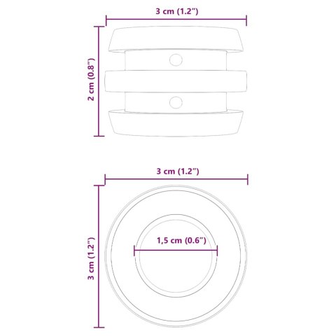 VidaXL Ochraniacze do stołu do piłkarzyków 16 pcs Czarny 3 x 3 x 2 cm