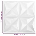 VidaXL Panele ścienne 24 pcs Białe origami 50 x 50 cm Pianka XPS