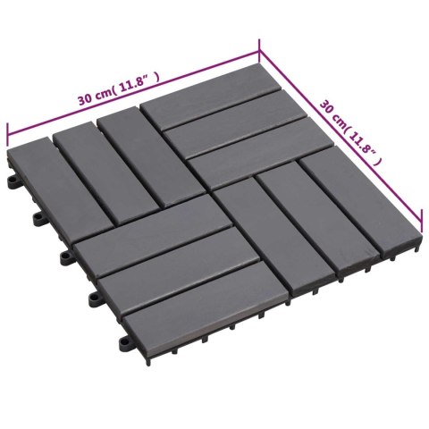 VidaXL Płytka Tarasowa 10 pcs Szary 30 x 30 cm Drewno Akacjowe