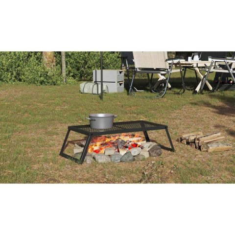VidaXL Składany Grill Campingowy Czarny 58 x 31 x 2 cm Stal stopowa