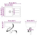 ZLEW ZLEWOZMYWAK BIAŁY 780X500MM 80% KWARC I 20% ŻYWICA
