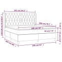 VidaXL Łóżko kontynentalne z materacem i LED zielony aksamit 160x200cm
