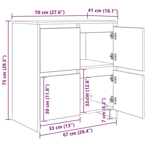 BUFET 2 PCS STARE DREWNO 70X41X75CM