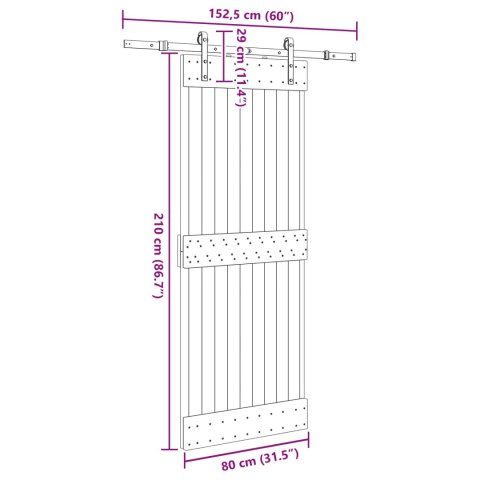 DRZWI PRZESUWNE NARVIK 80X210CM (152,5CM)