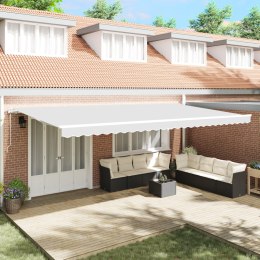 VidaXL Markiza wysuwana Biały 600 × 350 cm Tkanina i aluminium