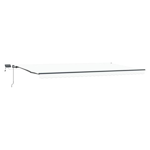 MARKIZA OGRODOWA WYSUWANA BIAŁY 600X350CM TKANINA I ALUMINIUM