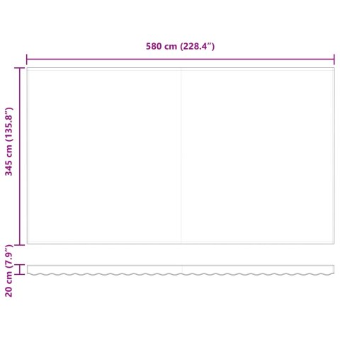 VidaXL Markiza wysuwana Zielony i Biały 600 × 350 cm