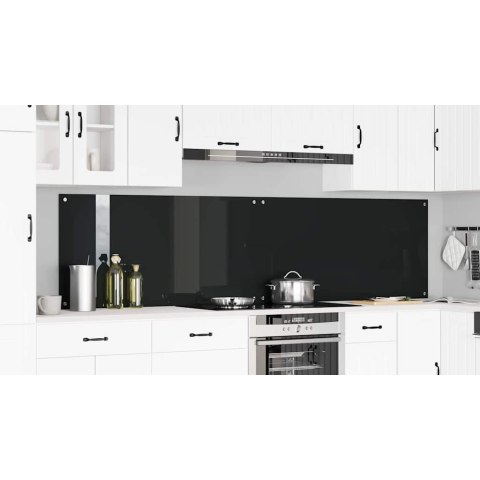 VidaXL Panel kuchenny 2 pcs Czarny 120 x 60 cm szkło hartowane