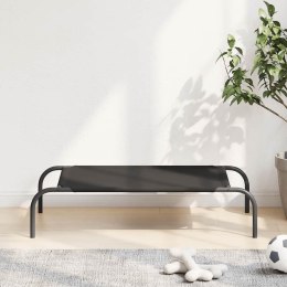 VidaXL Podwyższone legowisko dla psa czarne 90x50x20 cm