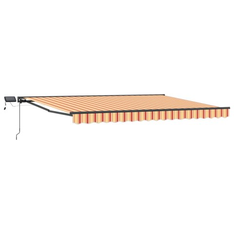 VidaXL Ręczny ramowy zewnętrzny markizowy z LED 4,5 × 3,5 m