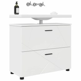 VidaXL Szafka Łazienkowa Wysoki połysk biały 76,5 x 35 x 64 cm