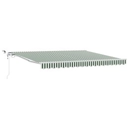 VidaXL Tkanina Zadaszenia Zielony i Biały 400 × 300 cm Poliester