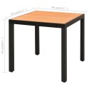 3-CZĘŚCIOWY ZESTAW MEBLI OGRODOWYCH RATTAN PVC CZARNO-BRĄZOWY