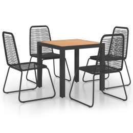 5-CZĘŚCIOWY ZESTAW MEBLI OGRODOWYCH RATTAN PVC CZARNO-BRĄZOWY
