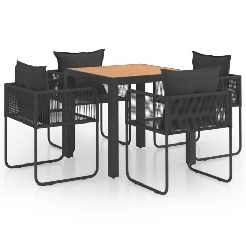 5-CZĘŚCIOWY ZESTAW MEBLI OGRODOWYCH RATTAN PVC CZARNO-BRĄZOWY