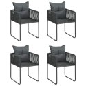 5-CZĘŚCIOWY ZESTAW MEBLI OGRODOWYCH RATTAN PVC CZARNO-BRĄZOWY