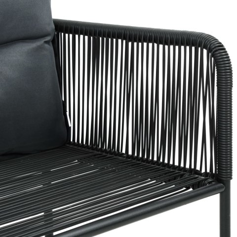 5-CZĘŚCIOWY ZESTAW MEBLI OGRODOWYCH RATTAN PVC CZARNO-BRĄZOWY